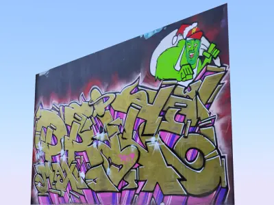 Graffiti wall XIV 3D model