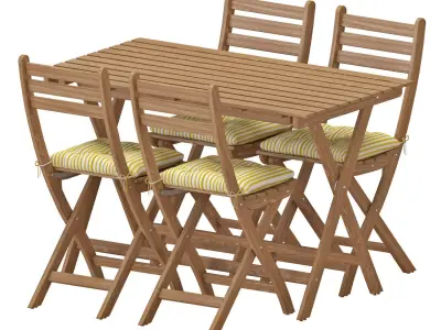 ASKHOLMEN Table And Chairs 3D model