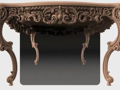 Carved dinner table for CNC 03 3D model