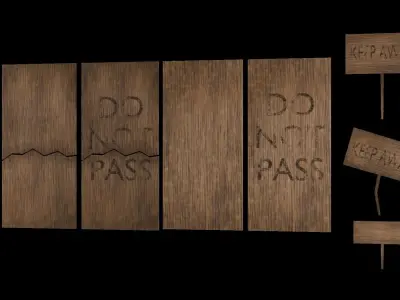 Wood Planks Low-poly 3D model