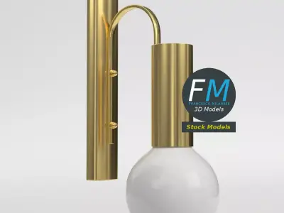 Brass globe wall sconce 3D model
