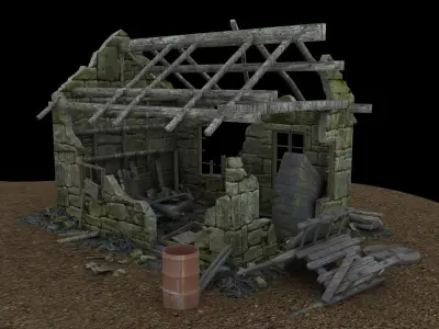 Derelict Buildings Lightwave obj 3D model