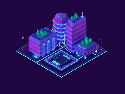 Cartoon Low Poly Sci-Fi Space City Pack Low-poly 3D model