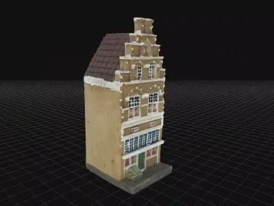 House 3 old hand made stone house based of off Amsterdam 3D model