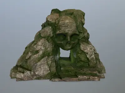 skull cave Low-poly 3D model 33