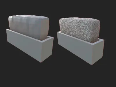 Hedge in pot Low-poly 3D model