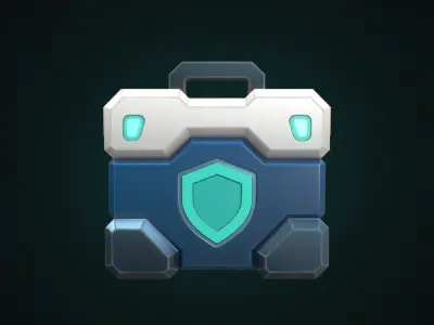  Stylized Armor Crate - Game Ready Low Poly 3D Model Low-poly 3D model