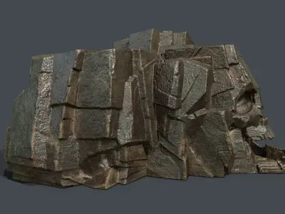 Skull Rock Low-poly 3D model 14
