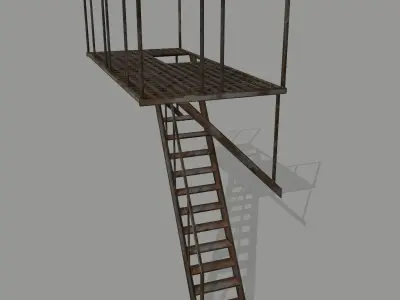 Fire Escape Low-poly 3D model