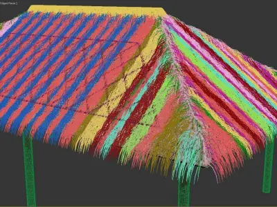 Natural Roof alang alang  gazeboo Bali 3D model