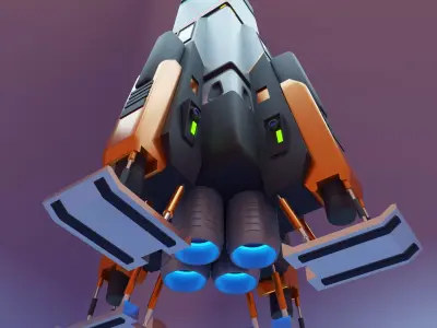 Sci-Fi Spaceship Low-poly 3D model by icepun from CGTrader (Low-poly)