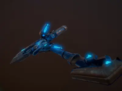 Sci-Fi Battle Axe 2  Low-poly 3D model