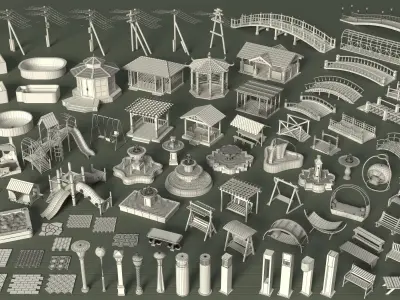 Environment Props - Collection 2 - 101 pieces  3D model