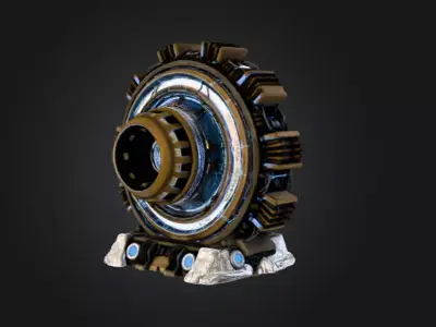 Quantum Rift Gate Portal Low-poly 3D model