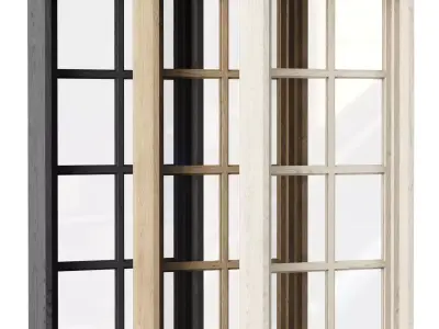 Rectangle wooden windows V1 Low-poly 3D model