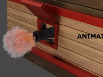 Cannon position vassel 3D model