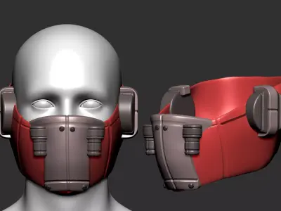 gas mask helmet scifi high poly sculpt  ver9 3d printable  3D model