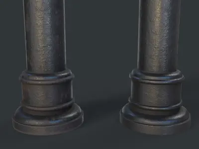 Street Bollard 11 PBR Game Ready Low-poly 3D model