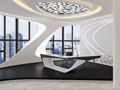 Futuristic Executive Office Interior 3D model