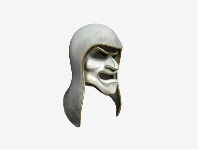 Assassin Mask A01 White Gold - Character Design Fashion Low-poly 3D model