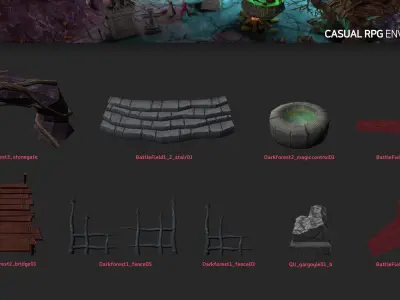 Casual RPG Environment 09 Low-poly 3D model