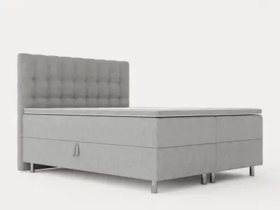 Montana Complete Bed Package 160x200 Light Gray Low-poly 3D model