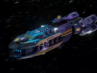 The Serpent Spaceship Low-poly 3D model Low-poly 3D model