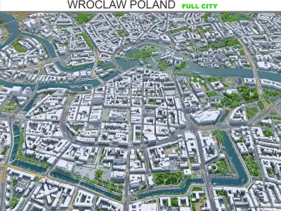 Wroclaw City Poland Low-poly 3D model