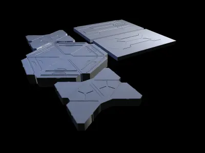  sci fi paneling  3D model