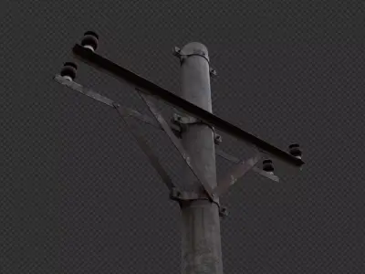 Electric Pole Rust and Clean 3D model
