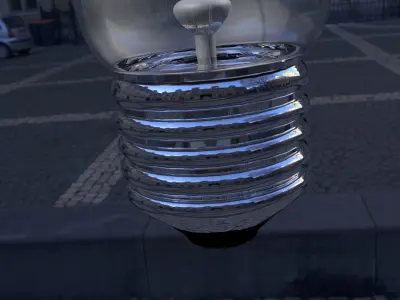 Bombilla light bulb in middle of street Free 3D model