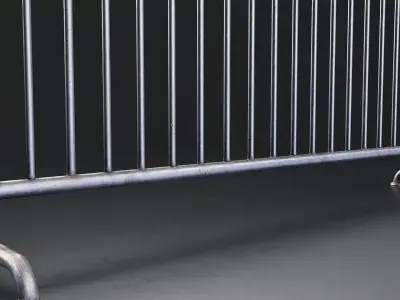 Metal Crowd Control Barrier 3D Model Low-poly 3D model