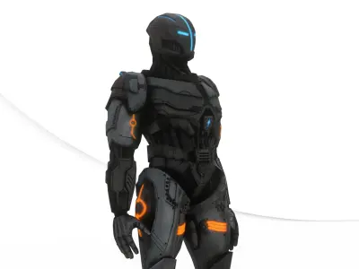 Sentinel Drone Unit Animated Sci-Fi Robot Low-poly 3D model