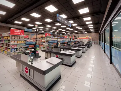 Complete Supermarket store 3D model