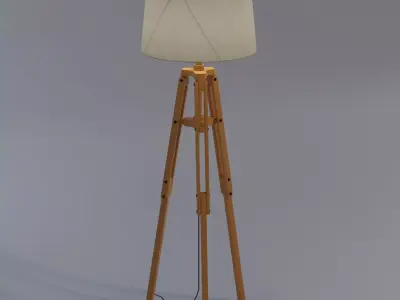 Tripod floor lamp Low-poly 3D model