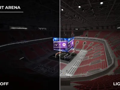 Esport event arena - interior - low poly AR VR Low-poly 3D model