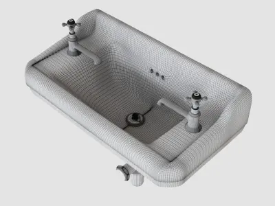 Vintage Two-Tap Basin 3D model