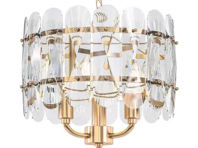 Catarina light chandelier in gold with clear glass 3D model