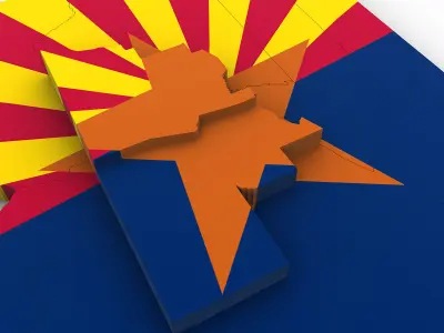 Arizona Political Map 3D model