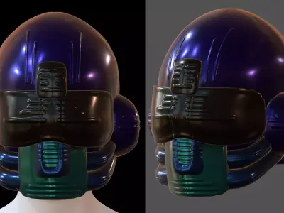 Gas mask helmet 3d model scifi Low-poly  Low-poly 3D model 420