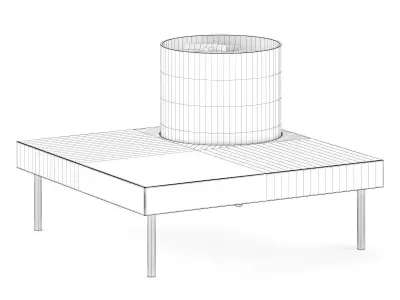 Table Gas Fireplace 1 3D model