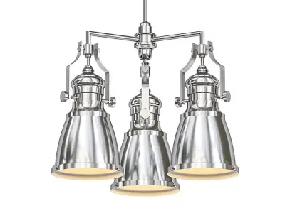 Chadwick 3 three light chandelier with chrome shades 3D model