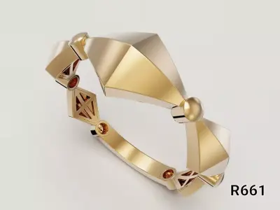 Architectural Gold Ring  3D print model