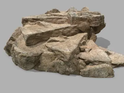 Stair rock Low-poly 3D model