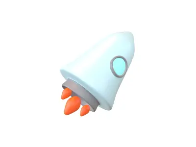 Rocket Icon v2 001 Low-poly 3D model