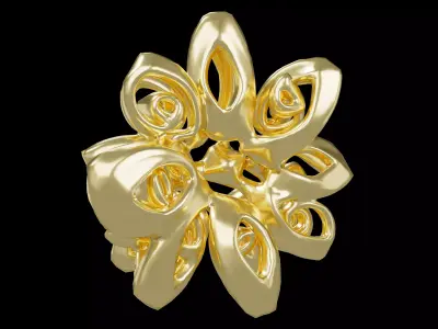 Abstract Flower Shape v1 001 Low-poly 3D model