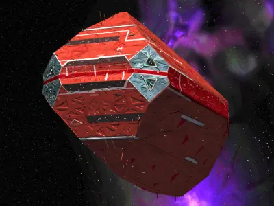 Starship star trek xenoblade spaceship Low-poly 3D model