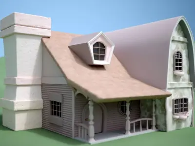 house cartoon Low-poly 3D model
