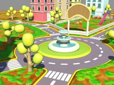 Cartoon city Exterior 3D model