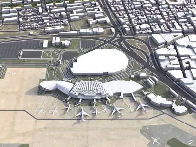 Valencia - Airport - VLC Low-poly 3D model